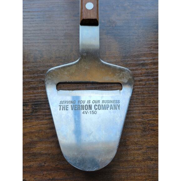 Vintage Vernon Stainless Steel Cheese Slicer/Server - Wood Handle - Taiwan - Picture 2 of 8